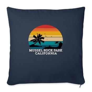Mussel Rock Park California Beaches - Sofa pillowcase 17,3'' x 17,3'' (45 x 45 cm) - navy - Front