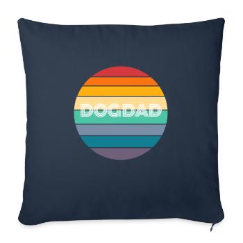 Rainbow Dog Papa Rétro Vintage - Housse de coussin décorative 45 x 45 cm - bleu marine - Devant