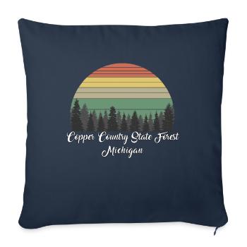 Forêt domaniale de Copper Country - Housse de coussin décorative 45 x 45 cm - bleu marine - Devant