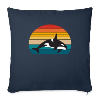 Orca Whale Gifts - Sofa pillowcase 17,3'' x 17,3'' (45 x 45 cm) - navy - Front