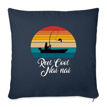 Reel Cool Nai nai Cadeaux de pêche - Housse de coussin décorative 45 x 45 cm - bleu marine - Devant