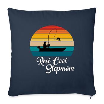 Reel Cool Stepmom Fishing Gifts - Sofa pillowcase 17,3'' x 17,3'' (45 x 45 cm) - navy - Front