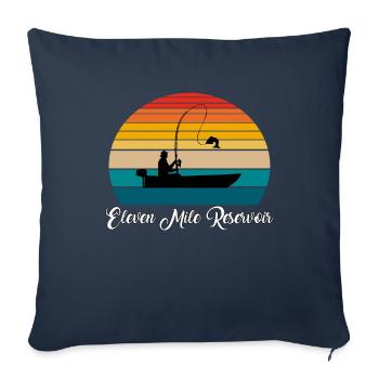 Lieu de pêche du réservoir Eleven Mile - Housse de coussin décorative 45 x 45 cm - bleu marine - Devant