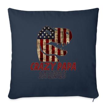 Patriotic Crazy papa Dinosaur - Sofa pillowcase 17,3'' x 17,3'' (45 x 45 cm) - navy - Front