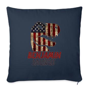 Patriotic Benjamin Dinosaur Benjaminsaurus - Sofa pillowcase 17,3'' x 17,3'' (45 x 45 cm) - navy - Front