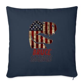 Patriotic Bruce Dinosaur Brucesaurus - Sofa pillowcase 17,3'' x 17,3'' (45 x 45 cm) - navy - Front