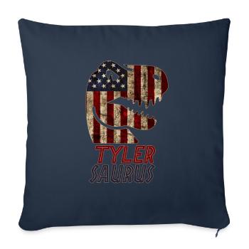 Patriotic Tyler Dinosaur Tylersaurus - Sofa pillowcase 17,3'' x 17,3'' (45 x 45 cm) - navy - Front