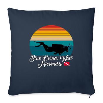 Blue Corner Wall Micronesia Diving - Sofa pillowcase 17,3'' x 17,3'' (45 x 45 cm) - navy - Front