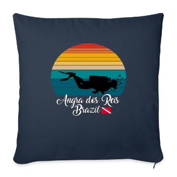 Angra dos Rice Brésil Plongée - Housse de coussin décorative 45 x 45 cm - bleu marine - Devant