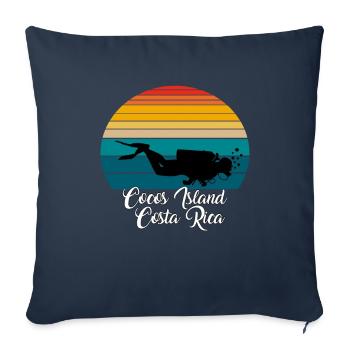 Cocos Island Costa Rica Diving - Sofa pillowcase 17,3'' x 17,3'' (45 x 45 cm) - navy - Front