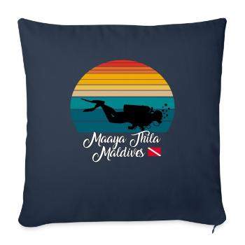 Maaya Thila Maldives Diving - Sofa pillowcase 17,3'' x 17,3'' (45 x 45 cm) - navy - Front