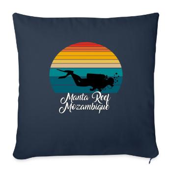 Manta Reef Mozambique Diving - Sofa pillowcase 17,3'' x 17,3'' (45 x 45 cm) - navy - Front