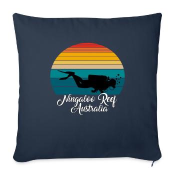Ningaloo Reef Australia Diving - Sofa pillowcase 17,3'' x 17,3'' (45 x 45 cm) - navy - Front