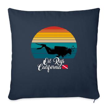 Plates-formes pétrolières California Diving - Housse de coussin décorative 45 x 45 cm - bleu marine - Devant