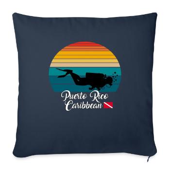Puerto Rico Plongée dans les Caraïbes - Housse de coussin décorative 45 x 45 cm - bleu marine - Devant