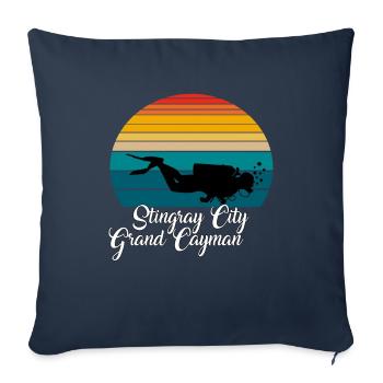 Stingray City Grand Cayman Plongée - Housse de coussin décorative 45 x 45 cm - bleu marine - Devant