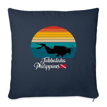 Tubbataha Philippines Diving - Sofa pillowcase 17,3'' x 17,3'' (45 x 45 cm) - navy - Front