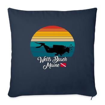 Wells Beach Maine Plongée - Housse de coussin décorative 45 x 45 cm - bleu marine - Devant