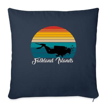 Malouines Plongée Sous-Marine Cadeau - Housse de coussin décorative 45 x 45 cm - bleu marine - Devant