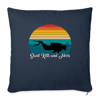 Saint Kitts and Nevis Scuba Diving Gift - Sofa pillowcase 17,3'' x 17,3'' (45 x 45 cm) - navy - Front