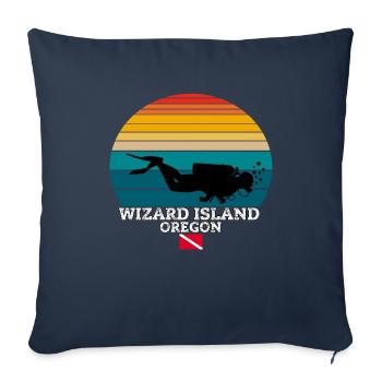 Wizard Island Plongée sur l’île américaine - Housse de coussin décorative 45 x 45 cm - bleu marine - Devant