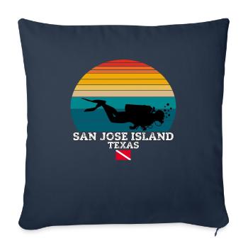 Plongée sur l’île de San Jose aux États-Unis - Housse de coussin décorative 45 x 45 cm - bleu marine - Devant
