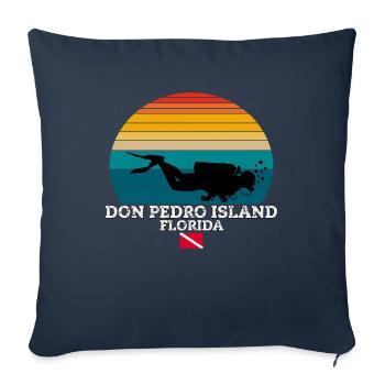 Don Pedro Island Plongée sur l’île américaine - Housse de coussin décorative 45 x 45 cm - bleu marine - Devant