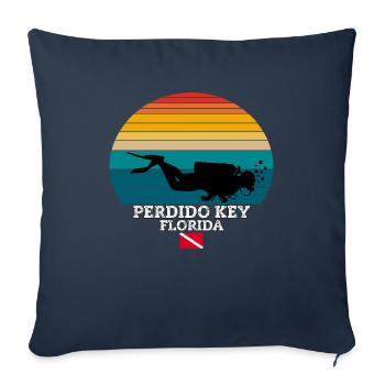 Perdido Key Plongée sur les îles américaines - Housse de coussin décorative 45 x 45 cm - bleu marine - Devant