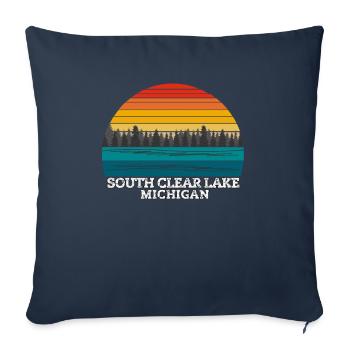 South Clear Lake Michigan - Housse de coussin décorative 45 x 45 cm - bleu marine - Devant