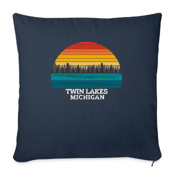 Twin Lakes Michigan - Sofa pillowcase 17,3'' x 17,3'' (45 x 45 cm) - navy - Front