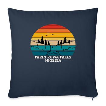 Farin Ruwa Falls Nigéria - Housse de coussin décorative 45 x 45 cm - bleu marine - Devant