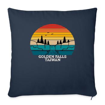 Golden Falls Taïwan - Housse de coussin décorative 45 x 45 cm - bleu marine - Devant