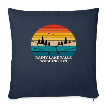Rainy Lake Falls Washington - Sofa pillowcase 17,3'' x 17,3'' (45 x 45 cm) - navy - Front
