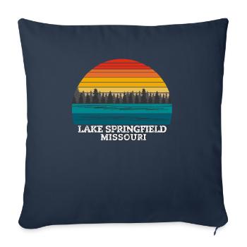 Lac Springfield Missouri - Housse de coussin décorative 45 x 45 cm - bleu marine - Devant
