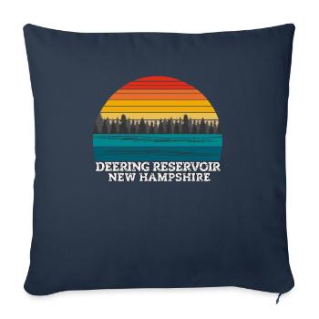 Deering Reservoir New Hampshire - Housse de coussin décorative 45 x 45 cm - bleu marine - Devant