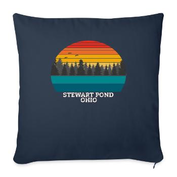 Stewart Pond Ohio - Sofa pillowcase 17,3'' x 17,3'' (45 x 45 cm) - navy - Front