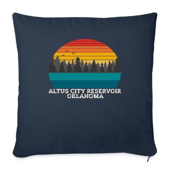 Altus City Reservoir Oklahoma - Housse de coussin décorative 45 x 45 cm - bleu marine - Devant
