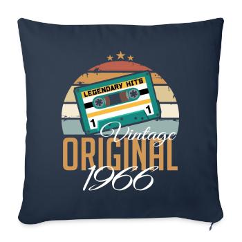 Vintage 1966 Born Original 1966 Birthday - Sofa pillowcase 17,3'' x 17,3'' (45 x 45 cm) - navy - Front