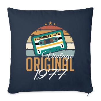 Millésime 1977 Né Original 1977 Anniversaire - Housse de coussin décorative 45 x 45 cm - bleu marine - Devant