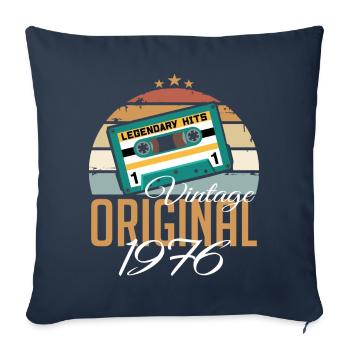 Millésime 1976 Né Original 1976 Anniversaire - Housse de coussin décorative 45 x 45 cm - bleu marine - Devant