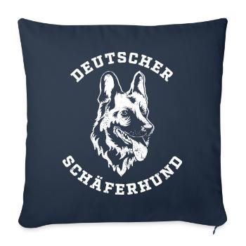 Chien de berger - Housse de coussin décorative 45 x 45 cm - bleu marine - Devant