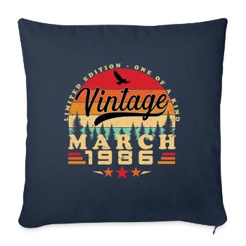 Mars 1986 anniversaire Mars 1986 Mars - Housse de coussin décorative 45 x 45 cm - bleu marine - Devant