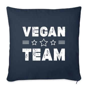 Équipe végétalienne - Housse de coussin décorative 45 x 45 cm - bleu marine - Devant