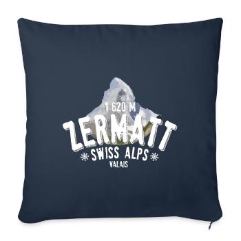 Zermatt Swiss Alps - Sofakissenbezug 45 x 45 cm - Navy - Vorne