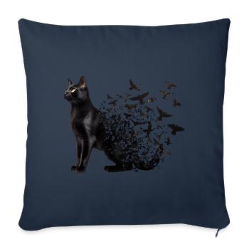Chat de Bombay - Housse de coussin décorative 45 x 45 cm - bleu marine - Devant