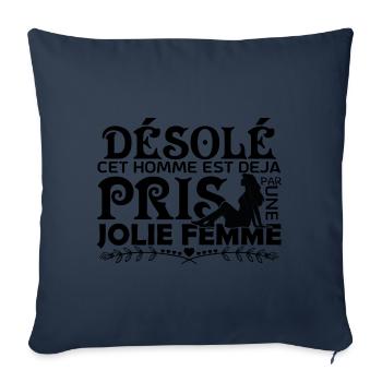 cadeau copain mari Le meilleur copain du monde !! - Housse de coussin décorative 45 x 45 cm - bleu marine - Devant