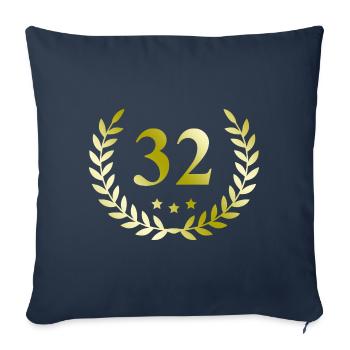 32 Number wreath - Sofa pillowcase 17,3'' x 17,3'' (45 x 45 cm) - navy - Front