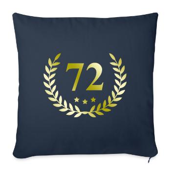 72 Couronne numérique - Housse de coussin décorative 45 x 45 cm - bleu marine - Devant
