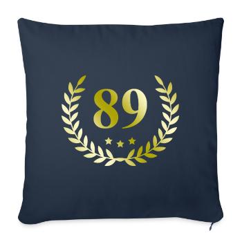 89 Number wreath - Sofa pillowcase 17,3'' x 17,3'' (45 x 45 cm) - navy - Front