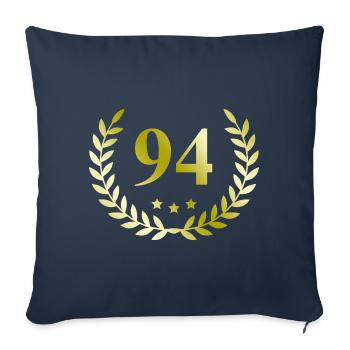 94 Couronne numérique - Housse de coussin décorative 45 x 45 cm - bleu marine - Devant